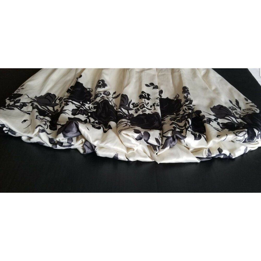 Forever 21 Women's Black Floral Beaded Waist Strapless Bubble Dress Size Medium - Picture 7 of 13